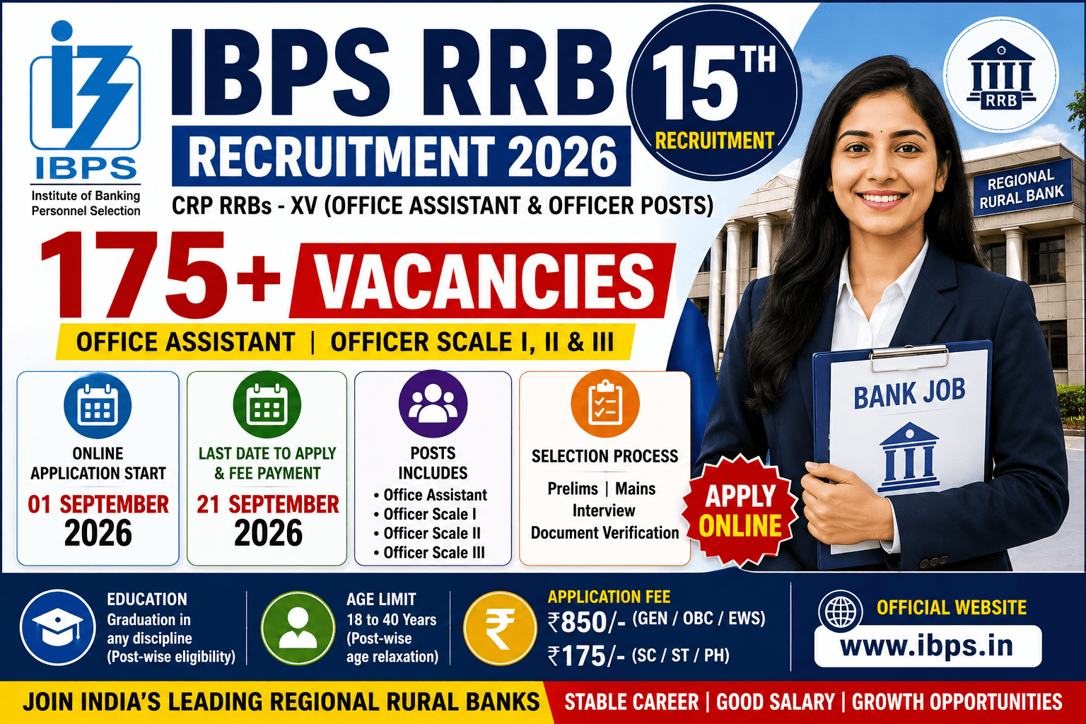 IBPS RRB 15th Recruitment 2026 Office Assistant and Officer Posts