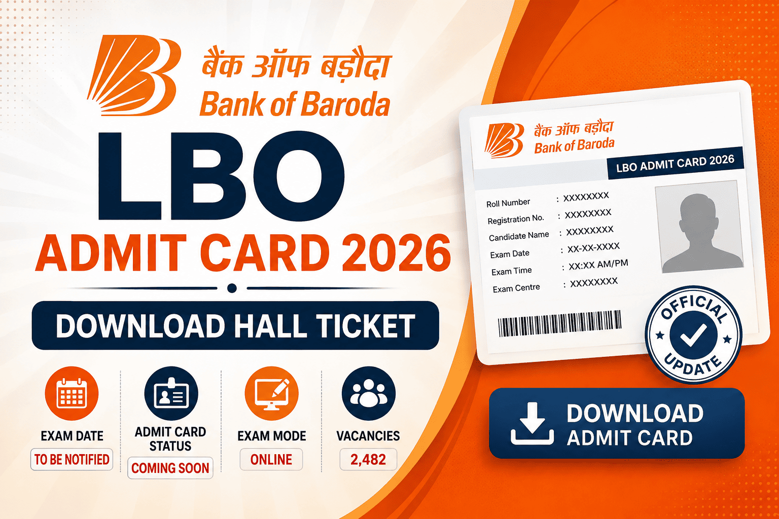 Bank of Baroda LBO Admit Card 2026 – Download Hall Ticket