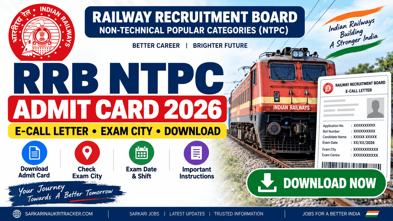 RRB NTPC Admit Card 2026 Download