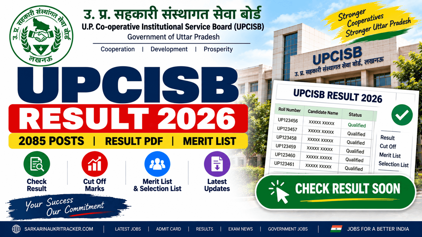 UPCISB Result 2026 UP Cooperative Bank Result