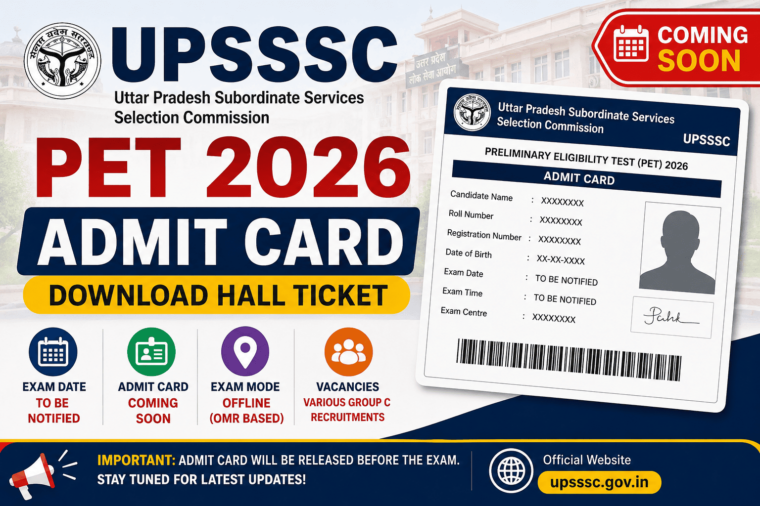 UPSSSC PET Admit Card 2026 – Download Hall Ticket